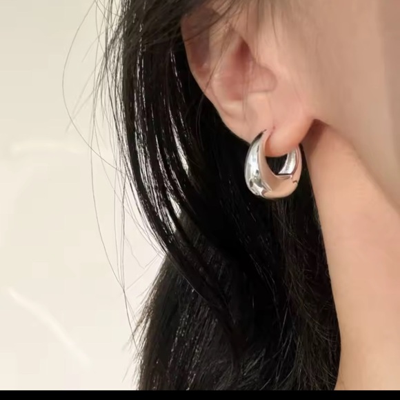 Sterling Silver Huggie Hoop Earrings - Picture 4 of 4